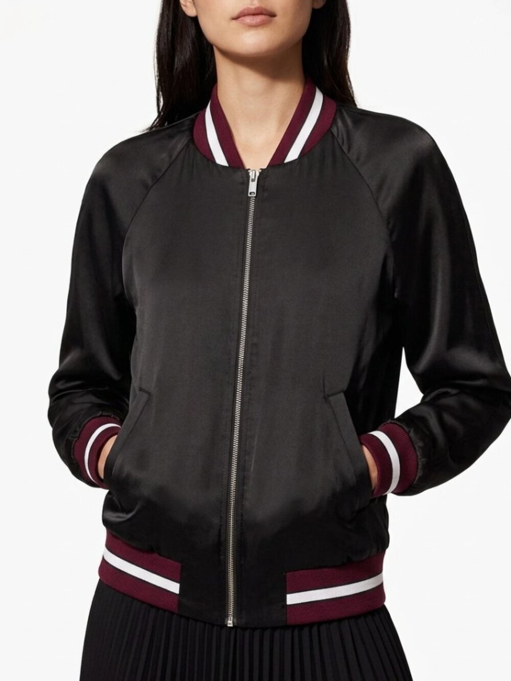Aritzia Babaton Chelsea Satin Bomber Jacket